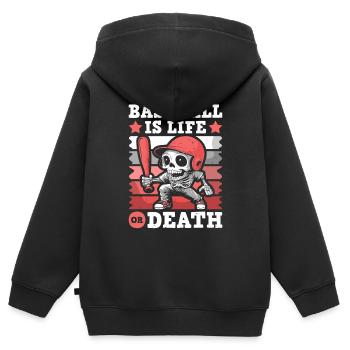 Squelette de baseball - Sweat Premium à capuche zippé enfant bio - noir - Dos - AI Model Kid Male (0cm)