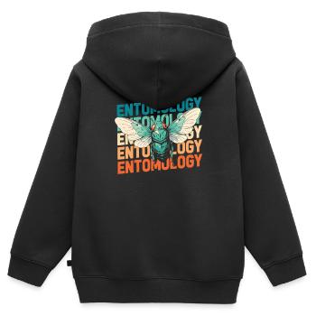 Entomologie Entomologe Insekt - Kinder Premium Organic Zip Hoodie - Schwarz - Hinten - AI Model Kid Male (0cm)