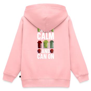 Konservieren Konservendosen Konserven Einmachen - Kinder Premium Organic Zip Hoodie - Rosa - Hinten - AI Model Kid Female (0cm)