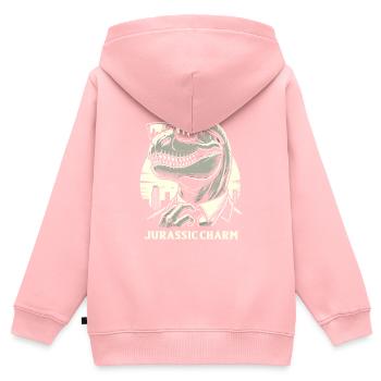 Rizzler Kultur Mit Dinosaurier Kunst Und T-Rex - Kinder Premium Organic Zip Hoodie - Rosa - Hinten - AI Model Kid Female (0cm)