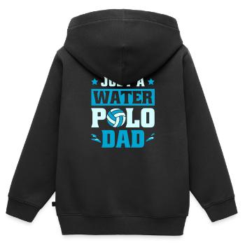 Wasserball Wasserballer Vater - Kinder Premium Organic Zip Hoodie - Schwarz - Hinten - AI Model Kid Male (0cm)
