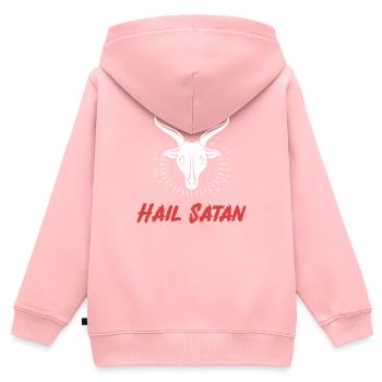 Hagel! Satan! Antichrist Humor Gothic Satanisches - Kinder Premium Organic Zip Hoodie - Rosa - Hinten - AI Model Kid Female (0cm)