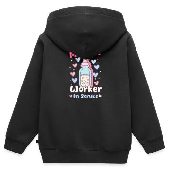 L&D-Krankenschwester Wundertäterin in Kitteln - Kinder Premium Organic Zip Hoodie - Schwarz - Hinten - AI Model Kid Male (0cm)