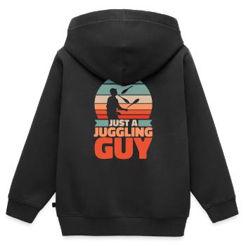 Jongleur Jongleur Juste Un Jongleur - Sweat Premium à capuche zippé enfant bio - noir - Dos - AI Model Kid Male (0cm)