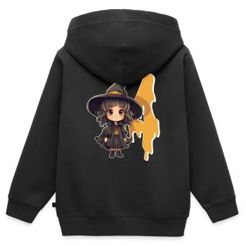 Hexen-geburtstagskostüm – Vier Jahre - Kinder Premium Organic Zip Hoodie - Schwarz - Hinten - AI Model Kid Male (0cm)