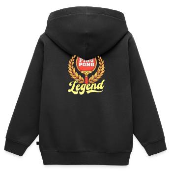 Ping Pong Ping Pong Legende - Kinder Premium Organic Zip Hoodie - Schwarz - Hinten - AI Model Kid Male (0cm)
