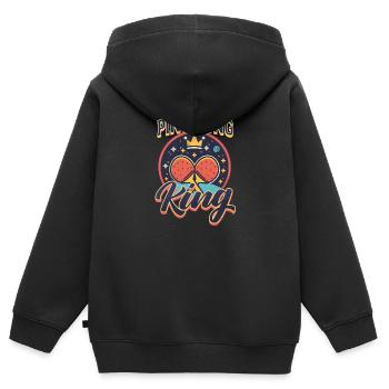 Ping Pong Ping Pong König - Kinder Premium Organic Zip Hoodie - Schwarz - Hinten - AI Model Kid Male (0cm)