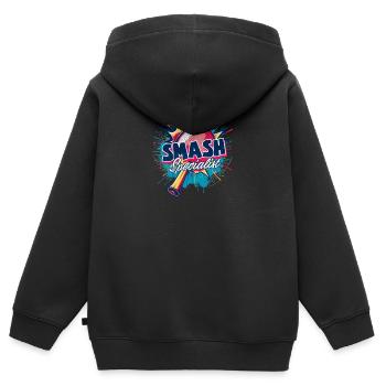 Ping Pong Smash Spezialist - Kinder Premium Organic Zip Hoodie - Schwarz - Hinten - AI Model Kid Male (0cm)