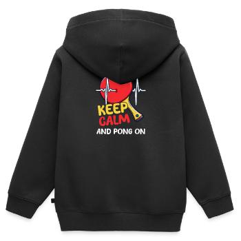 Ping Pong Keep Calm And Pong On - Kinder Premium Organic Zip Hoodie - Schwarz - Hinten - AI Model Kid Male (0cm)