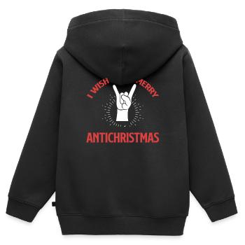 Je vous souhaite un joyeux anti-Noël - Sweat Premium à capuche zippé enfant bio - noir - Dos - AI Model Kid Male (0cm)