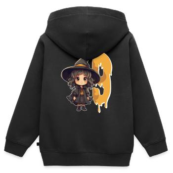 Hexen-geburtstagskostüm – Neun Jahre - Kinder Premium Organic Zip Hoodie - Schwarz - Hinten - AI Model Kid Male (0cm)