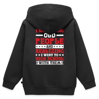 Réaliser que je suis allé au lycée avec eux - Sweat Premium à capuche zippé enfant bio - noir - Dos - AI Model Kid Male (0cm)