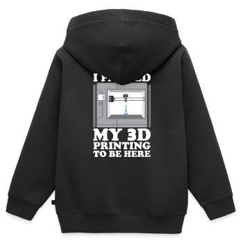 3D Drucker Filament 3D Drucken 3D Druck 3D Printer - Kinder Premium Organic Zip Hoodie - Schwarz - Hinten - AI Model Kid Male (0cm)