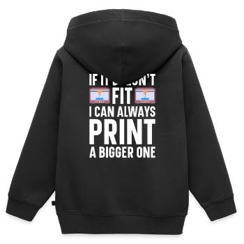 Filament d’imprimante 3D Impression 3D Impression 3D Imprimante 3D - Sweat Premium à capuche zippé enfant bio - noir - Dos - AI Model Kid Male (0cm)
