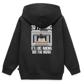 Filament d’imprimante 3D Impression 3D Impression 3D Imprimante 3D - Sweat Premium à capuche zippé enfant bio - noir - Dos - AI Model Kid Male (0cm)