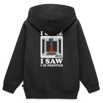 Filament d’imprimante 3D Impression 3D Impression 3D Imprimante 3D - Sweat Premium à capuche zippé enfant bio - noir - Dos - AI Model Kid Male (0cm)
