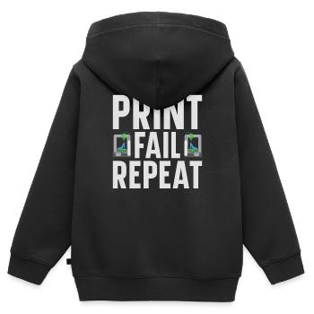 3D Drucker Filament 3D Drucken 3D Druck 3D Printer - Kinder Premium Organic Zip Hoodie - Schwarz - Hinten - AI Model Kid Male (0cm)
