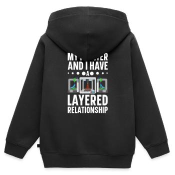 Filament d’imprimante 3D Impression 3D Impression 3D Imprimante 3D - Sweat Premium à capuche zippé enfant bio - noir - Dos - AI Model Kid Male (0cm)