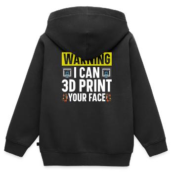 3D Drucker Filament 3D Drucken 3D Druck 3D Printer - Kinder Premium Organic Zip Hoodie - Schwarz - Hinten - AI Model Kid Male (0cm)