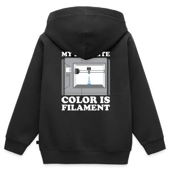 Filament d’imprimante 3D Impression 3D Impression 3D Imprimante 3D - Sweat Premium à capuche zippé enfant bio - noir - Dos - AI Model Kid Male (0cm)