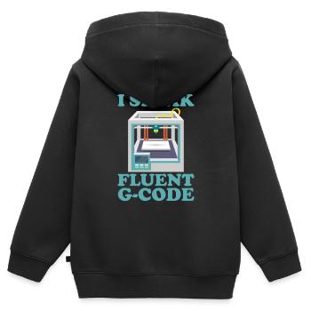 Filament d’imprimante 3D Impression 3D Impression 3D Imprimante 3D - Sweat Premium à capuche zippé enfant bio - noir - Dos - AI Model Kid Male (0cm)