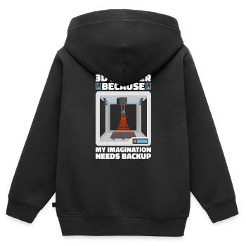 Filament d’imprimante 3D Impression 3D Impression 3D Imprimante 3D - Sweat Premium à capuche zippé enfant bio - noir - Dos - AI Model Kid Male (0cm)