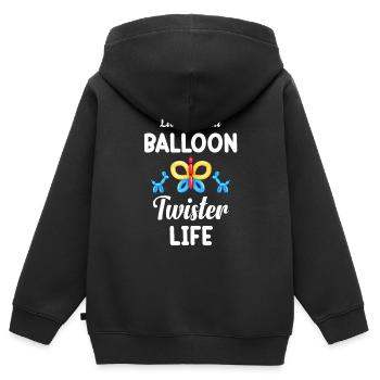Living That Balloon Twister Life Birthday - Kids Premium Organic Zip-up Hoodie - black - Back - AI Model Kid Male (0cm)