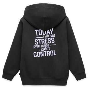 I Will Not Stress Over Things I Can't Control 2 - Kinder Premium Organic Zip Hoodie - Schwarz - Hinten - AI Model Kid Male (0cm)