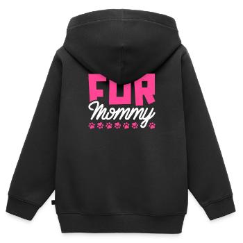 Hund Vierbeiner Hundemama Fur Mommy - Kinder Premium Organic Zip Hoodie - Schwarz - Hinten - AI Model Kid Male (0cm)