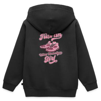 Ultramarathon Just An Ultra Marathon Girl - Kinder Premium Organic Zip Hoodie - Schwarz - Hinten - AI Model Kid Male (0cm)