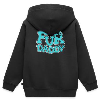 Hund Vierbeiner Hundepapa Fur Daddy - Kinder Premium Organic Zip Hoodie - Schwarz - Hinten - AI Model Kid Male (0cm)