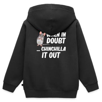 En cas de doute, chinchilla it out pour bébés - Sweat Premium à capuche zippé enfant bio - noir - Dos - AI Model Kid Male (0cm)