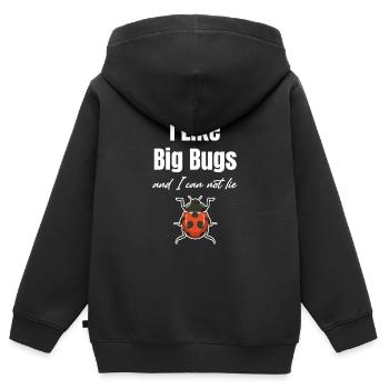 Ich Mag Große Insekten und Ich Kann Nicht Lügen - Kinder Premium Organic Zip Hoodie - Schwarz - Hinten - AI Model Kid Male (0cm)