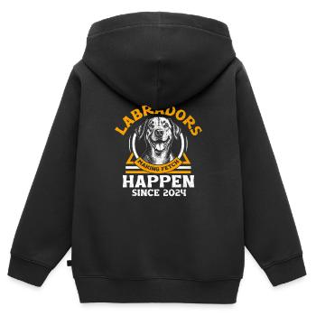 Labradore, die seit 2024 apportieren Labrador - Kinder Premium Organic Zip Hoodie - Schwarz - Hinten - AI Model Kid Male (0cm)