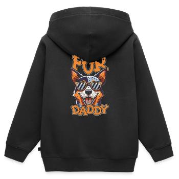 Bouvier australien Chien Père Chien Papa - Sweat Premium à capuche zippé enfant bio - noir - Dos - AI Model Kid Male (0cm)