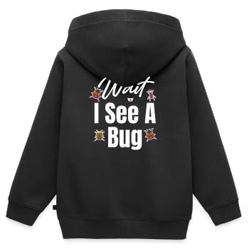 Warten Sie, Ich Sehe Einen Insektensammler, Einen - Kinder Premium Organic Zip Hoodie - Schwarz - Hinten - AI Model Kid Male (0cm)
