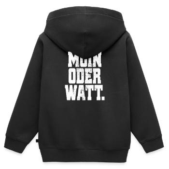 Moin ou Watt Ruhrgebiet Ruhrpott Hamburg Moin - Sweat Premium à capuche zippé enfant bio - noir - Dos - AI Model Kid Male (0cm)