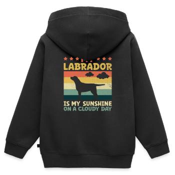 Mein Labrador ist mein Sonnenschein auf einem bewölkten Tag Labrador-Hund - Kinder Premium Organic Zip Hoodie - Schwarz - Hinten - AI Model Kid Male (0cm)