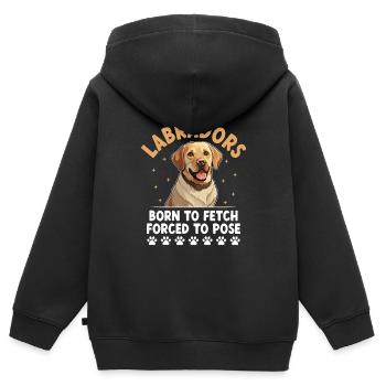 Labradore, die zum Apportieren geboren wurden, gezwungen, zu posieren Labrador re - Kinder Premium Organic Zip Hoodie - Schwarz - Hinten - AI Model Kid Male (0cm)