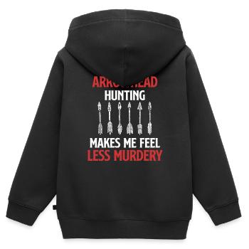 Hamster à pointe de flèche sans vergogne, le - Sweat Premium à capuche zippé enfant bio - noir - Dos - AI Model Kid Male (0cm)