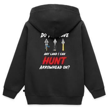 Il y a une terre où je chasse les pointes de flèches - Sweat Premium à capuche zippé enfant bio - noir - Dos - AI Model Kid Male (0cm)