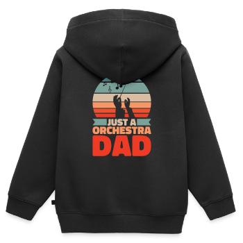 Orchester Vater Just An Orchestra Dad - Kinder Premium Organic Zip Hoodie - Schwarz - Hinten - AI Model Kid Male (0cm)