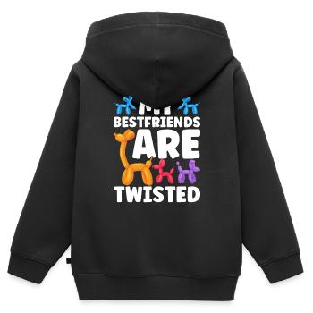 Balloon Twister Ballonkünstler Ballontiere - Kinder Premium Organic Zip Hoodie - Schwarz - Hinten - AI Model Kid Male (0cm)