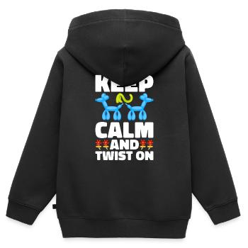 Balloon Twister Ballonkünstler Ballontiere - Kinder Premium Organic Zip Hoodie - Schwarz - Hinten - AI Model Kid Male (0cm)