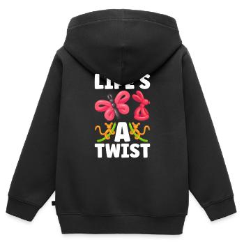 Balloon Twister Ballonkünstler Ballontiere - Kinder Premium Organic Zip Hoodie - Schwarz - Hinten - AI Model Kid Male (0cm)