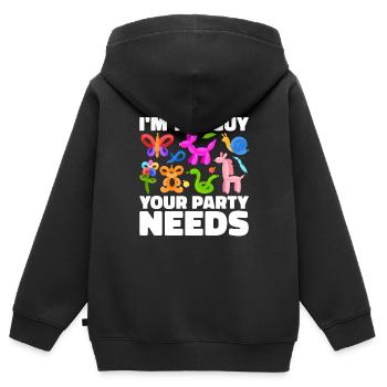 Balloon Twister Ballonkünstler Ballontiere - Kinder Premium Organic Zip Hoodie - Schwarz - Hinten - AI Model Kid Male (0cm)