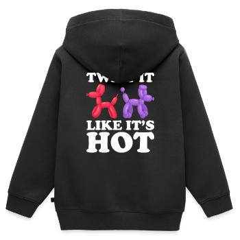 Balloon Twister Ballonkünstler Ballontiere - Kinder Premium Organic Zip Hoodie - Schwarz - Hinten - AI Model Kid Male (0cm)