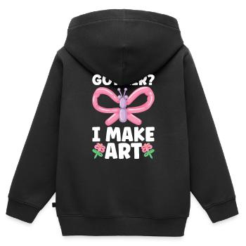 Balloon Twister Ballonkünstler Ballontiere - Kinder Premium Organic Zip Hoodie - Schwarz - Hinten - AI Model Kid Male (0cm)