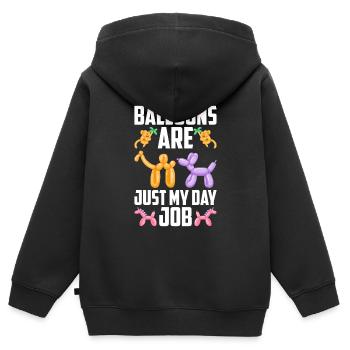 Balloon Twister Ballonkünstler Ballontiere - Kinder Premium Organic Zip Hoodie - Schwarz - Hinten - AI Model Kid Male (0cm)