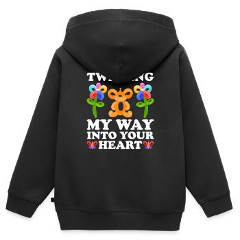 Balloon Twister Ballonkünstler Ballontiere - Kinder Premium Organic Zip Hoodie - Schwarz - Hinten - AI Model Kid Male (0cm)